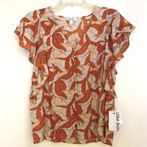 NWT Nine West Patterned Blouse